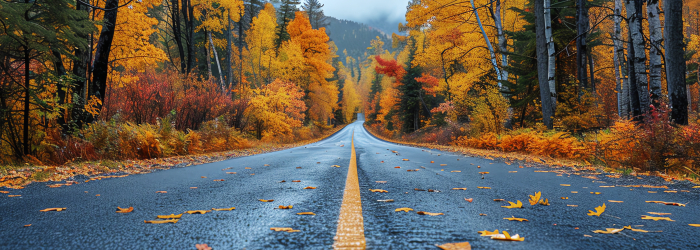 autumn road, AI generated image